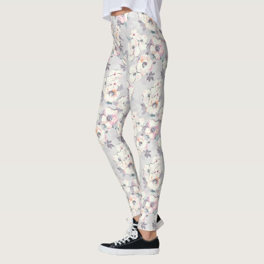 Soft roze Waterverf Patroon Leggings (Links)