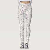 Soft roze Waterverf Patroon Leggings (Voorkant)