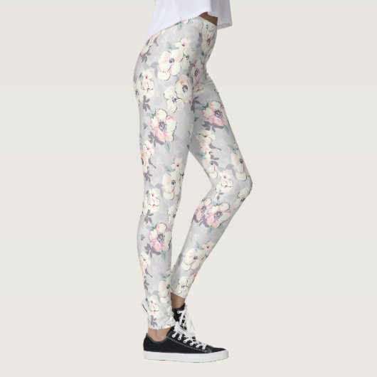 Soft roze Waterverf Patroon Leggings (Rechts)