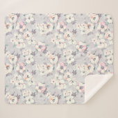 Soft roze Waterverf Patroon Sherpa Deken (Voorkant (horizontaal))