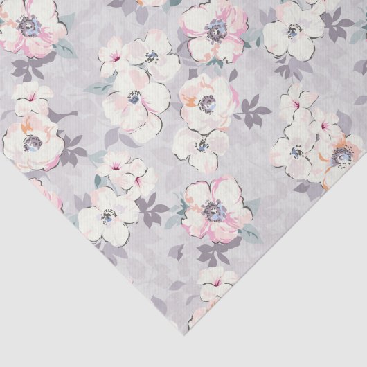 Soft roze Waterverf Patroon Tissuepapier (Detail)