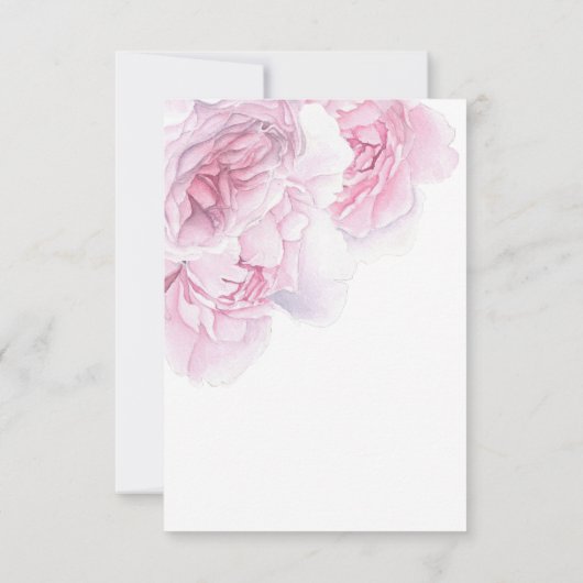 Soft roze waterverf pony bruiloft RSVP (Achterkant)