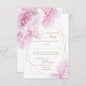 Soft roze waterverf pony bruiloft RSVP (Voorkant / Achterkant)