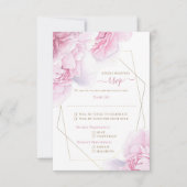 Soft roze waterverf pony bruiloft RSVP Kaartje (Voorkant)