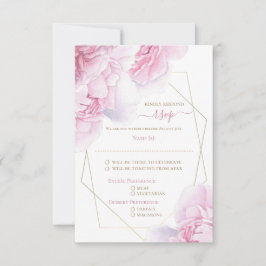 Soft roze waterverf pony bruiloft RSVP Kaartje