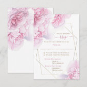 Soft roze waterverf pony bruiloft RSVP Kaartje (Voorkant / Achterkant)