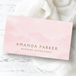 Soft roze waterverf spa boutique schoonheidsstylis visitekaartje