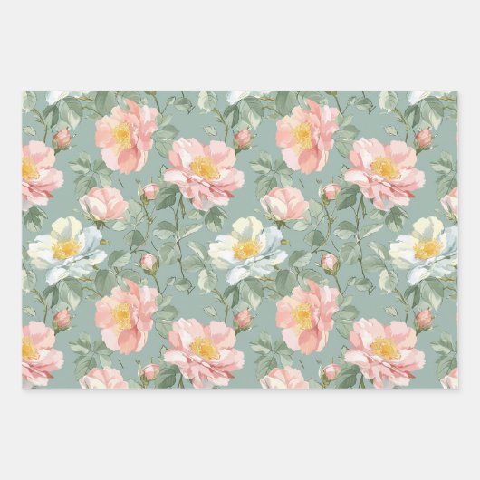 Soft Rozen serie wrapping papier vellen (Voorkant)