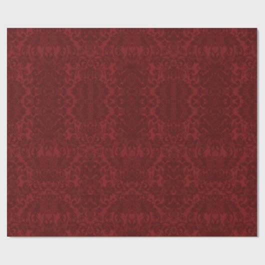 Soft Ruby Red Damask Gothic Art Print Cadeaupapier (Vlak)