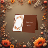 Soft Rustic Autumn Florals Single Guest seat Kaart