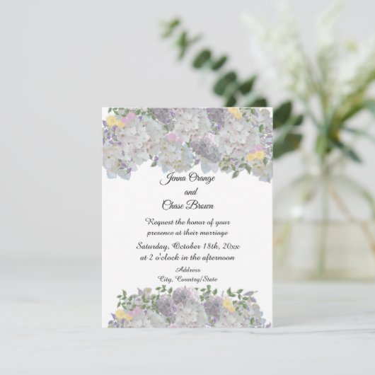 Soft Rustic Garden Flowers Weddenschap Kaart (Staand voorkant)