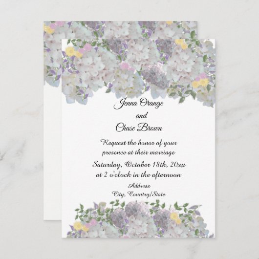 Soft Rustic Garden Flowers Weddenschap Kaart (Voorkant / Achterkant)