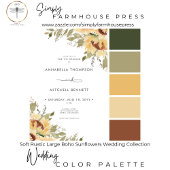 Soft Rustic Large Boho Zonnebloemen Wedding QR Cod RSVP Kaartje