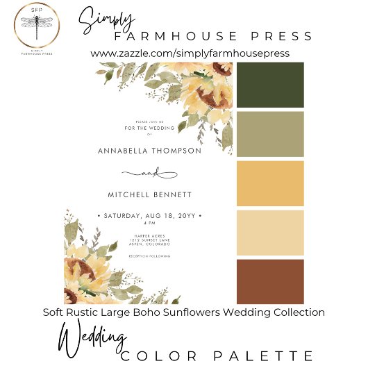 Soft Rustic Large Boho Zonnebloemen Wedding QR Cod RSVP Kaartje