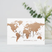Soft Rusty Copper Wereldkaart Reisinformatie Informatiekaartje (Staand voorkant)