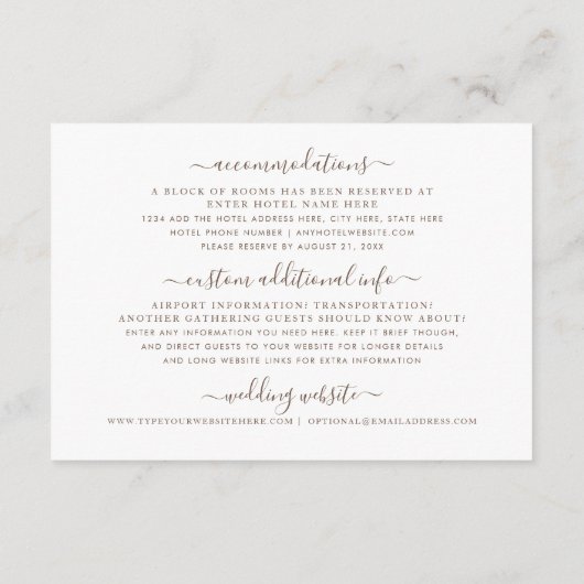 Soft Rusty Copper Wereldkaart Reisinformatie Informatiekaartje (Achterkant)