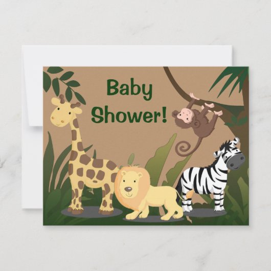 Soft Safari Baby shower Invitation Kaart (Voorkant)