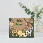 Soft Safari Baby shower Invitation Kaart (Staand voorkant)