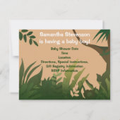 Soft Safari Baby shower Invitation Kaart (Achterkant)