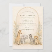 Soft Safari Jungle Baby Shower Kaart (Voorkant)
