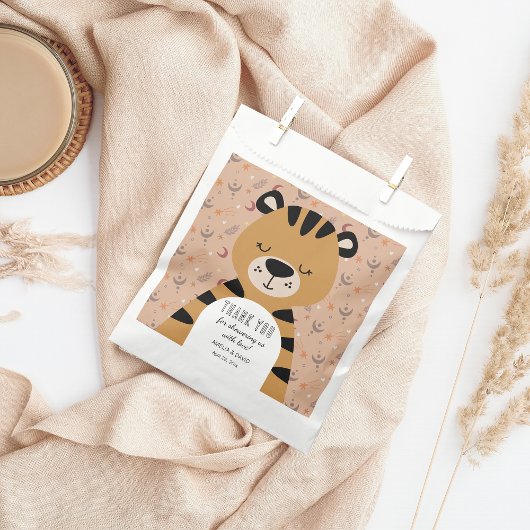 Soft Safari Tiger Celestial Neutral Baby Shower  Bedankzakje