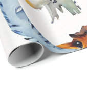 Soft Safari Waterverf Collage Cadeaupapier (Rol Hoek)