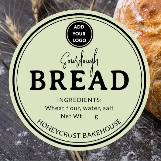 Soft Sage Bakery Sourdough Bread Label Sticker