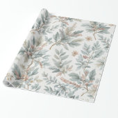 Soft Sage & Blush Floral Pattern for Any Occasion Cadeaupapier (Uitgerold)