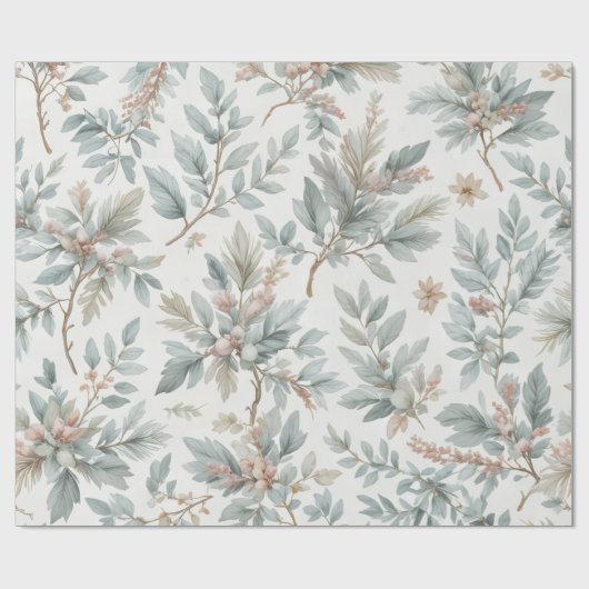 Soft Sage & Blush Floral Pattern for Any Occasion Cadeaupapier (Vlak)