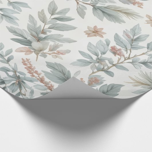 Soft Sage & Blush Floral Pattern for Any Occasion Cadeaupapier (Hoek)