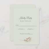 Soft Sage Botanical Wedding RSVP (Voorkant / Achterkant)