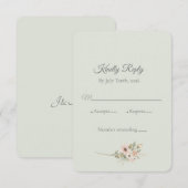 Soft Sage Botanical Wedding RSVP Kaartje (Voorkant / Achterkant)
