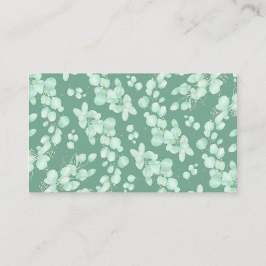 Soft Sage Eucalyptus Clean QR Code Weddenschap Web Informatiekaartje (Achterkant)