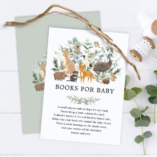 Soft Sage Green Australian Animals Books for Baby Informatiekaartje