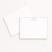 Soft Sage Green Border Personalized Note Card Kaart