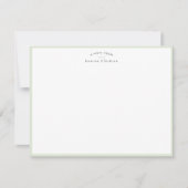 Soft Sage Green Border Personalized Note Card Kaart (Voorkant)