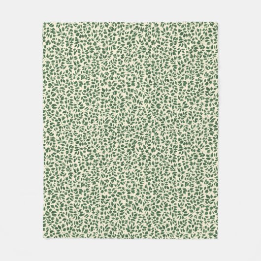 Soft Sage Green Botanical Leaf Foliage Pattern Fleece Deken (Voorkant)