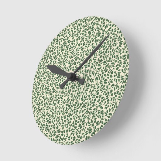 Soft Sage Green Botanical Leaf Foliage Pattern Ronde Klok (Hoek)