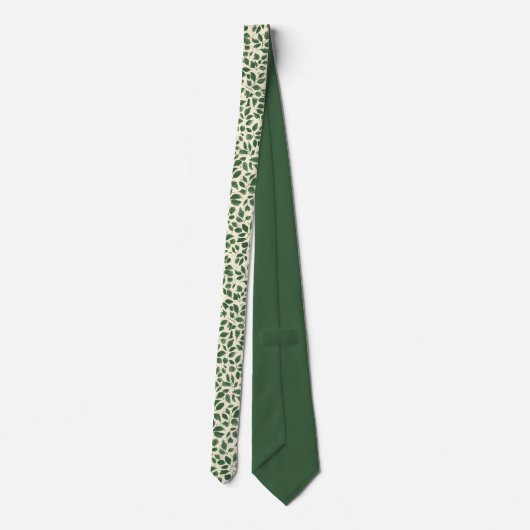 Soft Sage Green Botanical Leaf Foliage Pattern Stropdas (Achterkant)