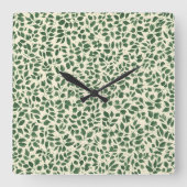 Soft Sage Green Botanical Leaf Foliage Pattern Vierkante Klok (Voorkant)