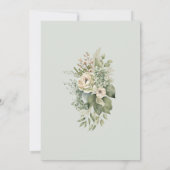 Soft Sage Green Botanical Minimal Wedding Kaart (Achterkant)