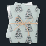 Soft Sage Green Christmas Blush Tree Ornament Inpakpapier Vel<br><div class="desc">Soft Sage Green met Blush Pink kerstboom Ornamenten</div>