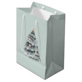 Soft Sage Green Christmas Blush Tree Ornament Medium Cadeauzakje (Voorkant Gekanteld)
