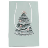 Soft Sage Green Christmas Blush Tree Ornament Medium Cadeauzakje (Voorkant)