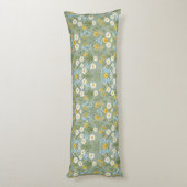 Soft Sage Green Daisy Meadow Floral Pattern Lichaamskussen (Achterkant (Verticaal))