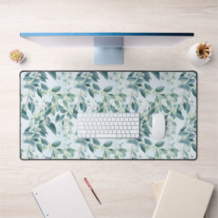 Soft Sage Green Eucalyptus Aquarel-stijl Bureaumat