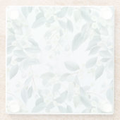 Soft Sage Green Eucalyptus Aquarel-stijl Glazen Onderzetter (Achterkant)