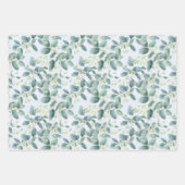 Soft Sage Green Eucalyptus Aquarel-stijl Inpakpapier Vel (Voorkant 2)
