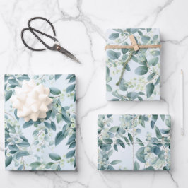Soft Sage Green Eucalyptus Aquarel-stijl Inpakpapier Vel