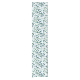 Soft Sage Green Eucalyptus Aquarel-stijl Korte Tafelloper